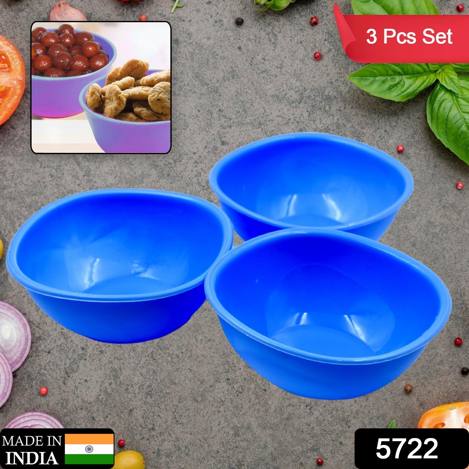 5722 BPA Free Plastic Bowl Set for Cereal, Salad, Rice, Soup, Pasta, Snack Bowl, Microwave Safe, Dishwasher Safe (3 Pcs Set) 5722 BPA Free Plastic Bowl Set for Cereal, Salad, Rice, Soup, Pasta, Snack Bowl, Microwave Safe, Dishwasher Safe (3 Pcs Set)